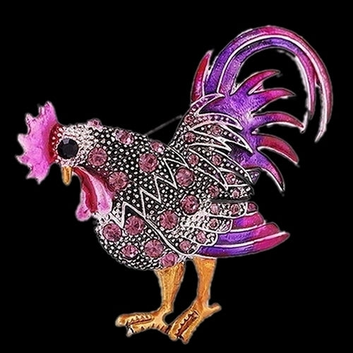 Creative Big Rooster Shape Rhinestone Brooch Pin Jewelry Party Xmas Gift Image 2