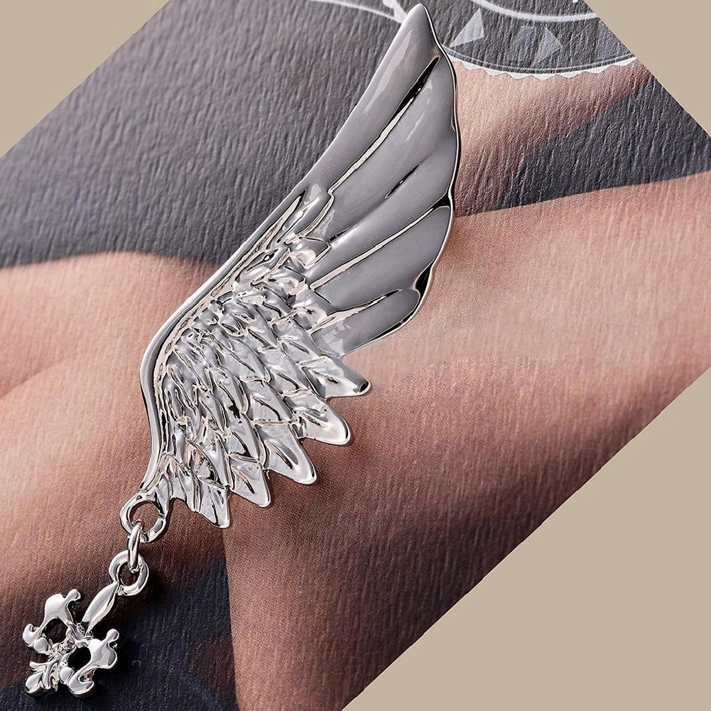 Retro Alloy Single Wing Shape Brooch Pin Men Jewelry Decor Clothes Accessories Image 6