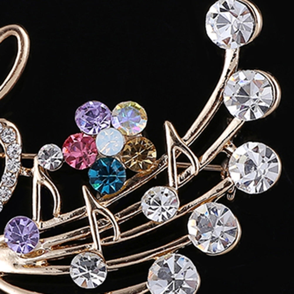 Womens Rhinestone Musical Note Blossom Brooch Pin Jewelry Party Xmas Gift Image 6