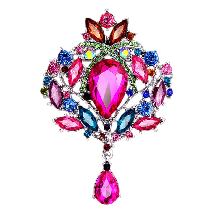 Brooch Gorgeous Luxury Flower Pattern Flower Shape Shawl Clip for Party Image 4