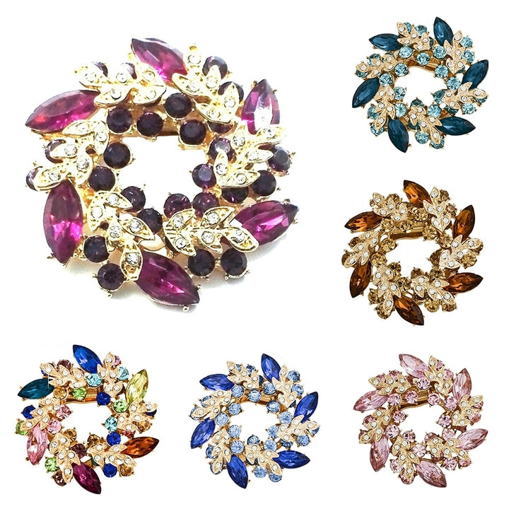 Fashion Ladies Rhinestone Flower Bouquet Brooch Pin Scarf Bag Jewelry Charm Image 1