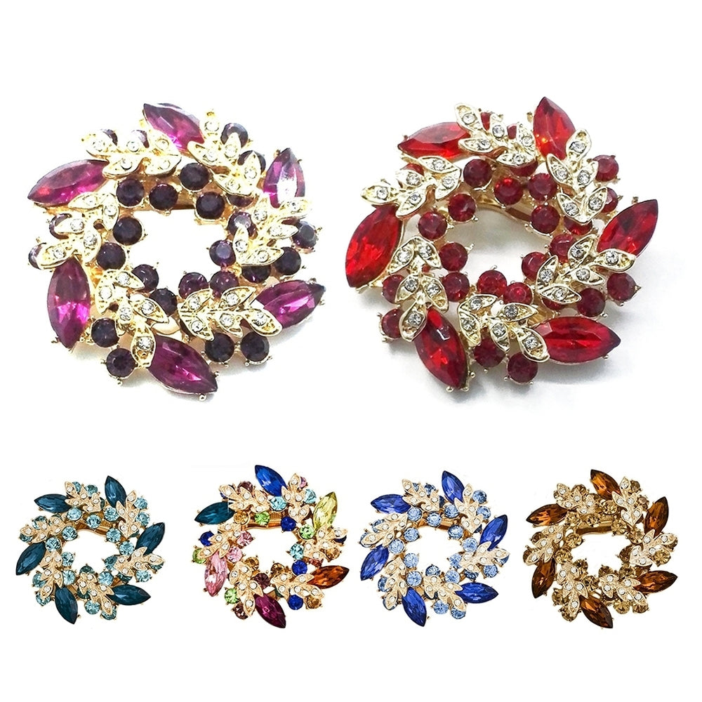 Fashion Ladies Rhinestone Flower Bouquet Brooch Pin Scarf Bag Jewelry Charm Image 2