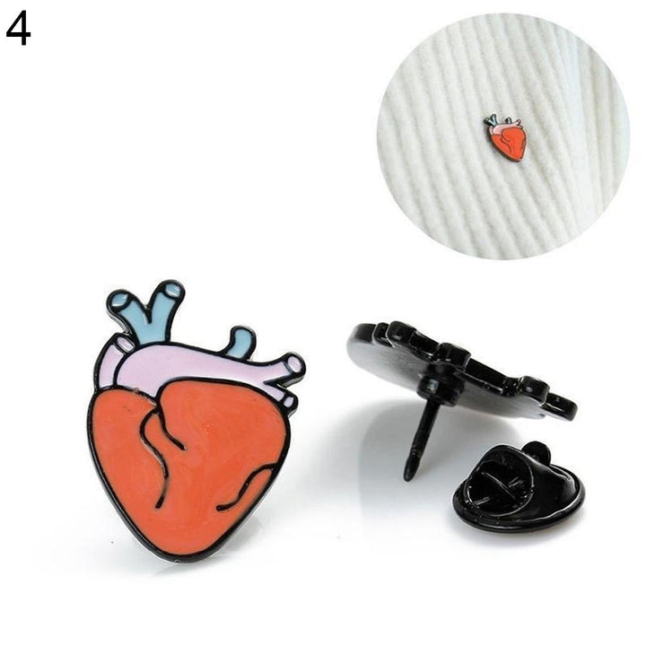 Funny Cute Creative Organ Brain Eye Enamel Badge Shirt Collar Brooch Pin Jewelry Image 2