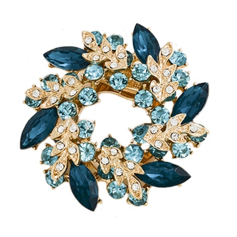 Fashion Ladies Rhinestone Flower Bouquet Brooch Pin Scarf Bag Jewelry Charm Image 1