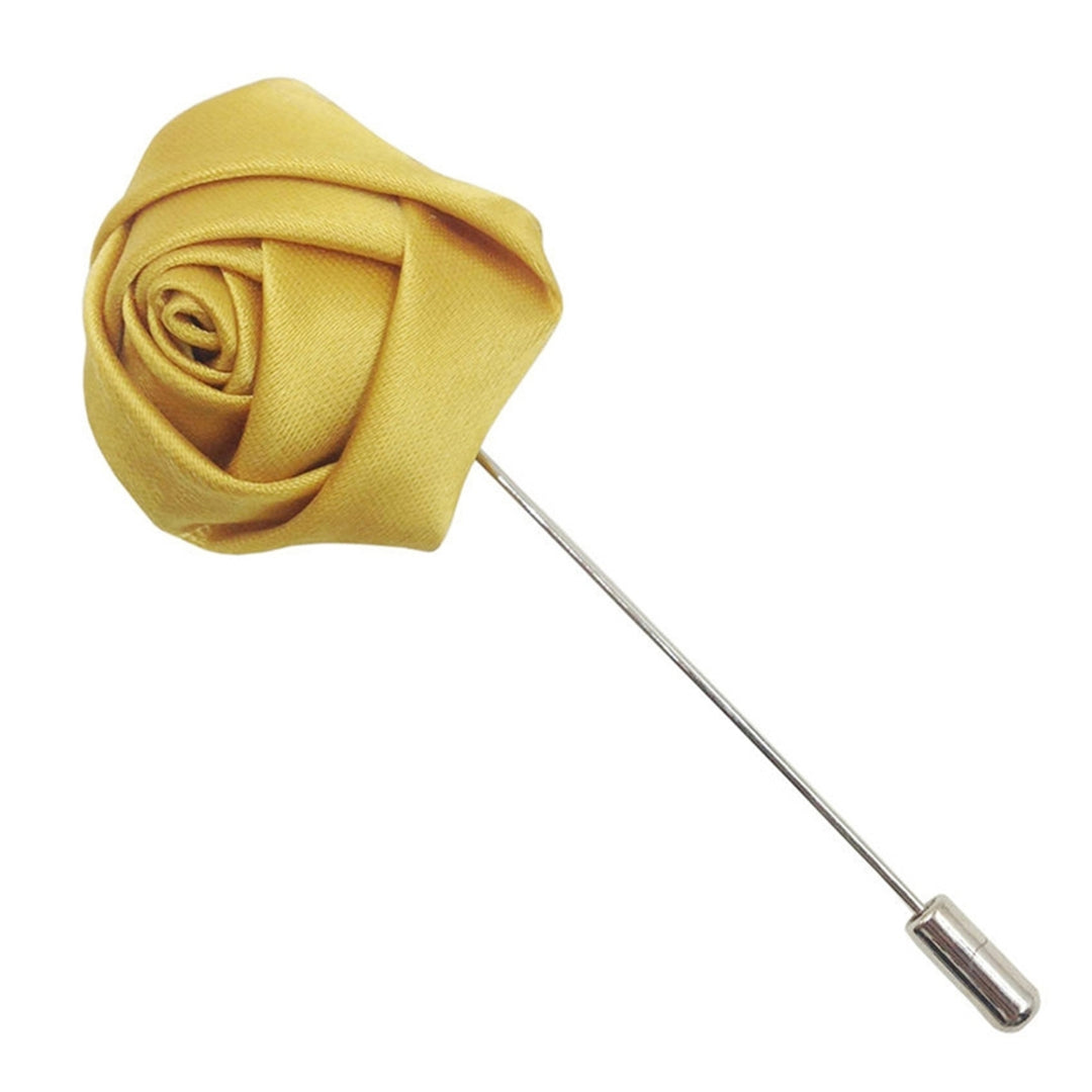 Brooch Pin Rose Design Eye-catching Cloth Boutonniere Brooch for Men Image 3
