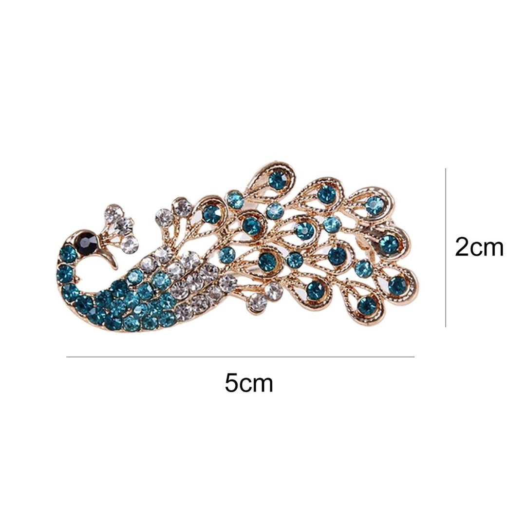 Brooch Pin Shiny Lovely Women Fashion Peacock Shape Collar Pin for Wedding Image 4