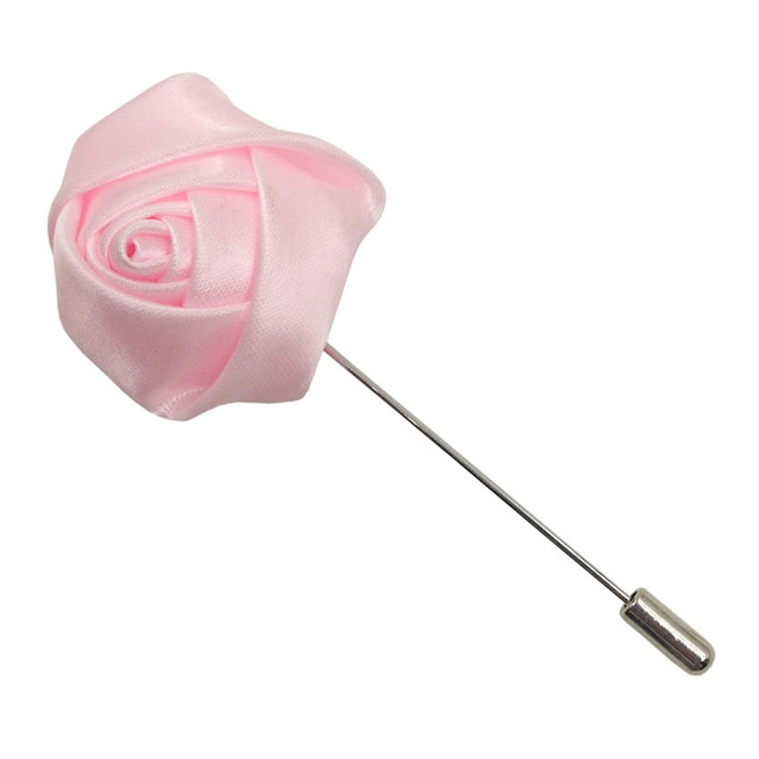 Brooch Pin Rose Design Eye-catching Cloth Boutonniere Brooch for Men Image 9