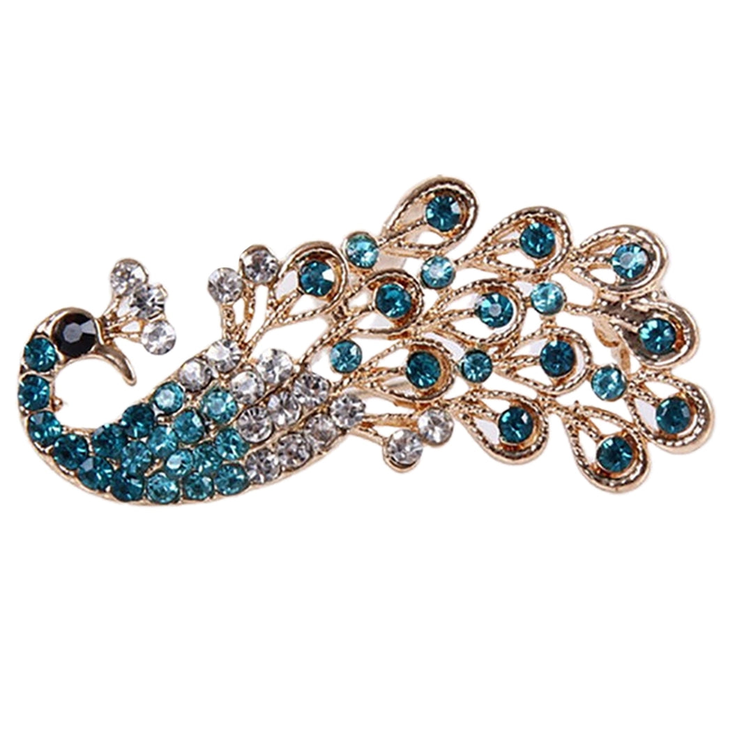 Brooch Pin Shiny Lovely Women Fashion Peacock Shape Collar Pin for Wedding Image 8