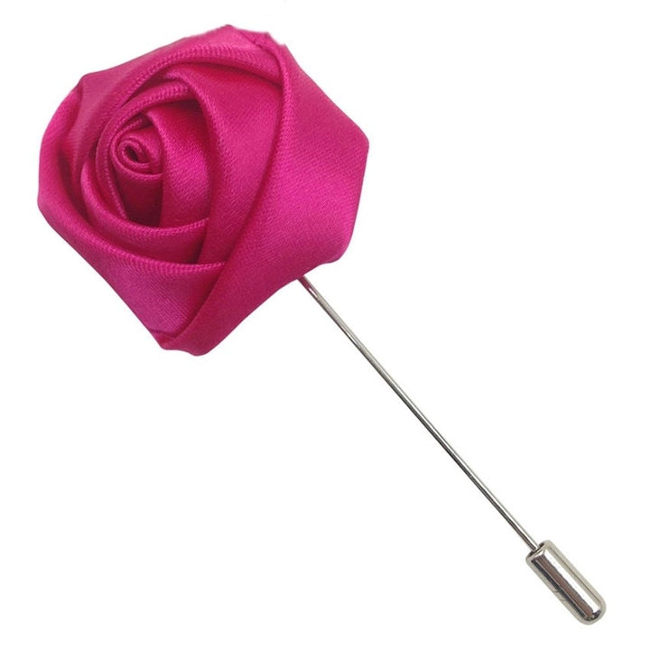 Rose Flower Women Men Cloth Boutonniere Lapel Brooch Pin Suit Tuxedo Wedding Image 12