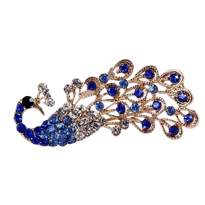 Brooch Pin Shiny Lovely Women Fashion Peacock Shape Collar Pin for Wedding Image 9