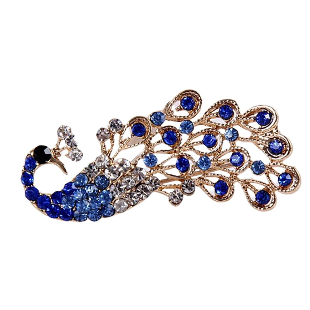 Brooch Pin Shiny Lovely Women Fashion Peacock Shape Collar Pin for Wedding Image 1