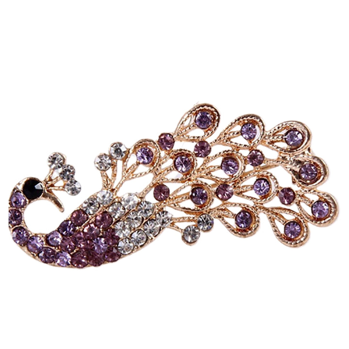 Brooch Pin Shiny Lovely Women Fashion Peacock Shape Collar Pin for Wedding Image 10