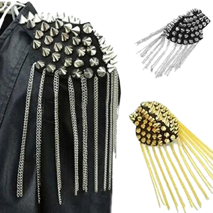 Brooch Charming Tassel Chain Punk Style Shoulder Board Mark Brooch Badges for Party Image 1