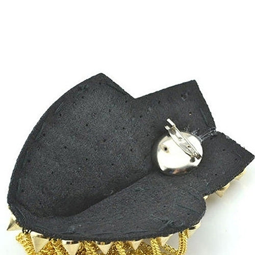 1Pc Punk Gothic Rivet Spike Epaulet Shoulder Board Mark Tassel Brooch Jewelry Image 8