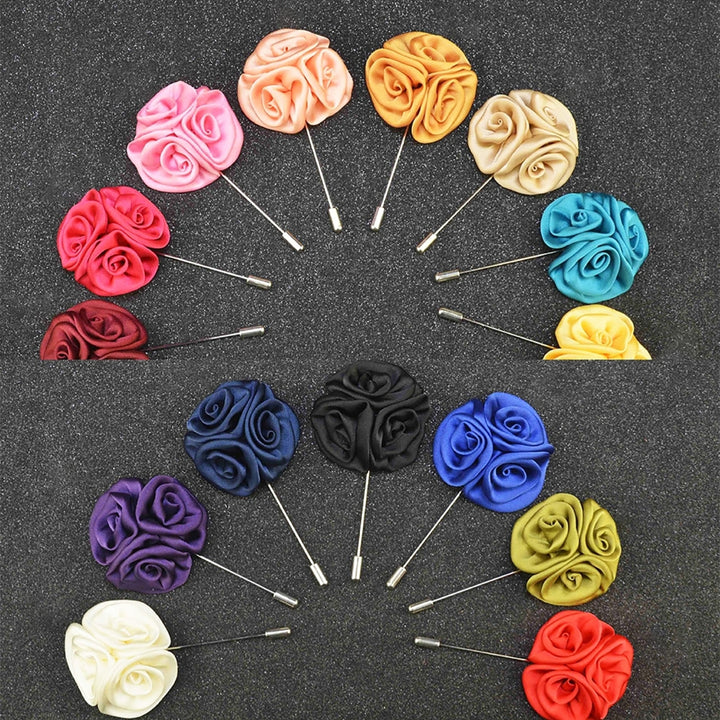 Brooch Rose Design Anti-deform Fabric Boutonniere Flower Stick for Men Image 1