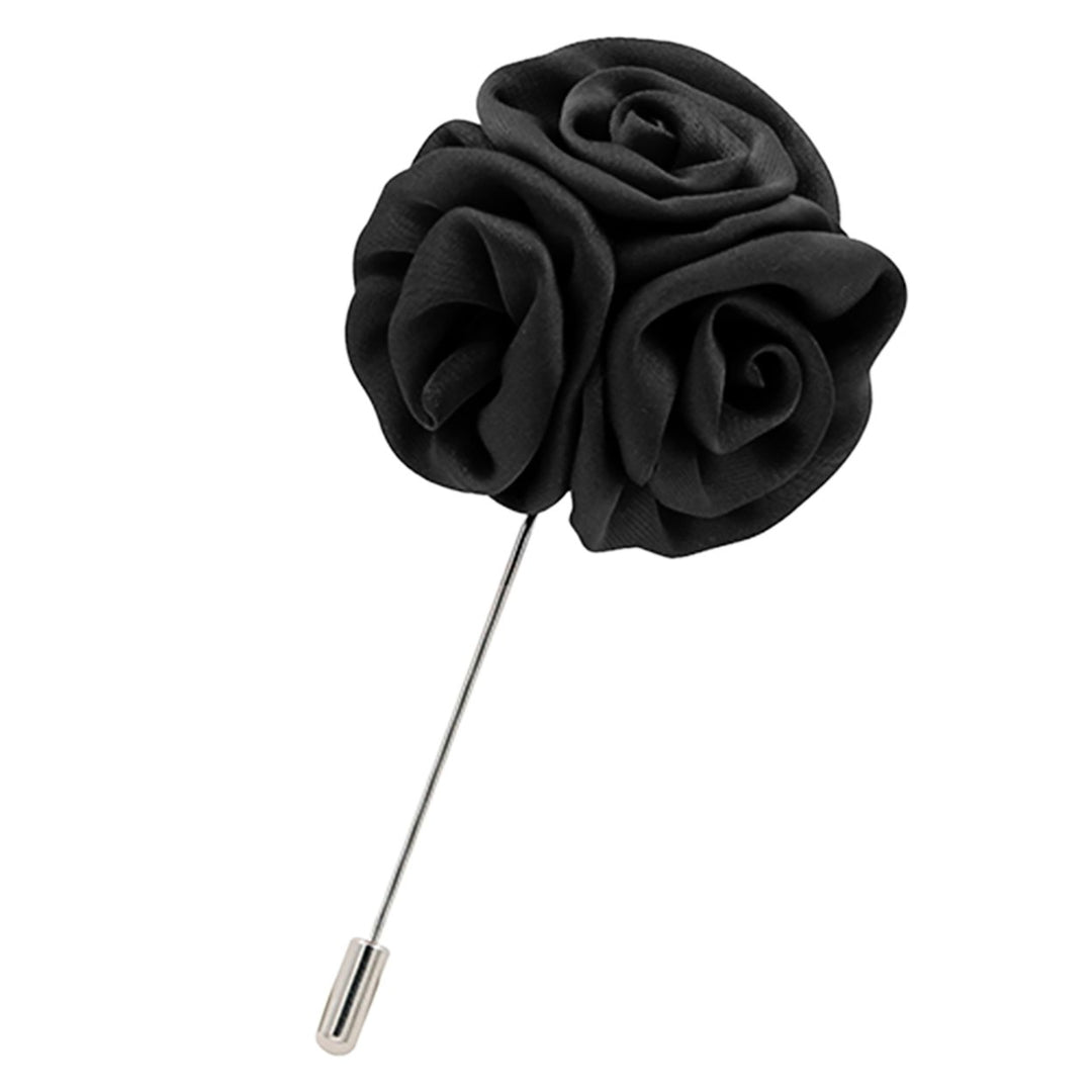 Brooch Rose Design Anti-deform Fabric Boutonniere Flower Stick for Men Image 1