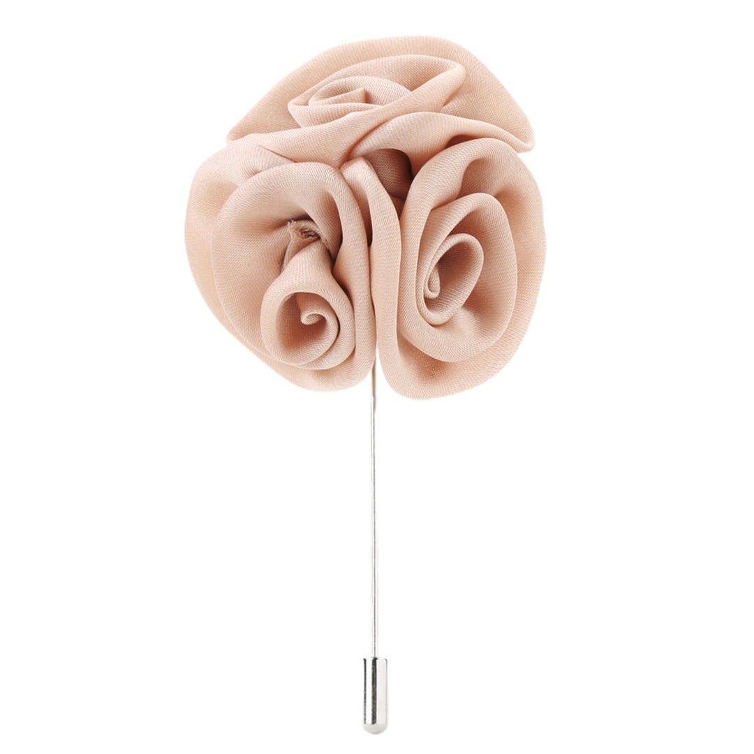 Brooch Rose Design Anti-deform Fabric Boutonniere Flower Stick for Men Image 3
