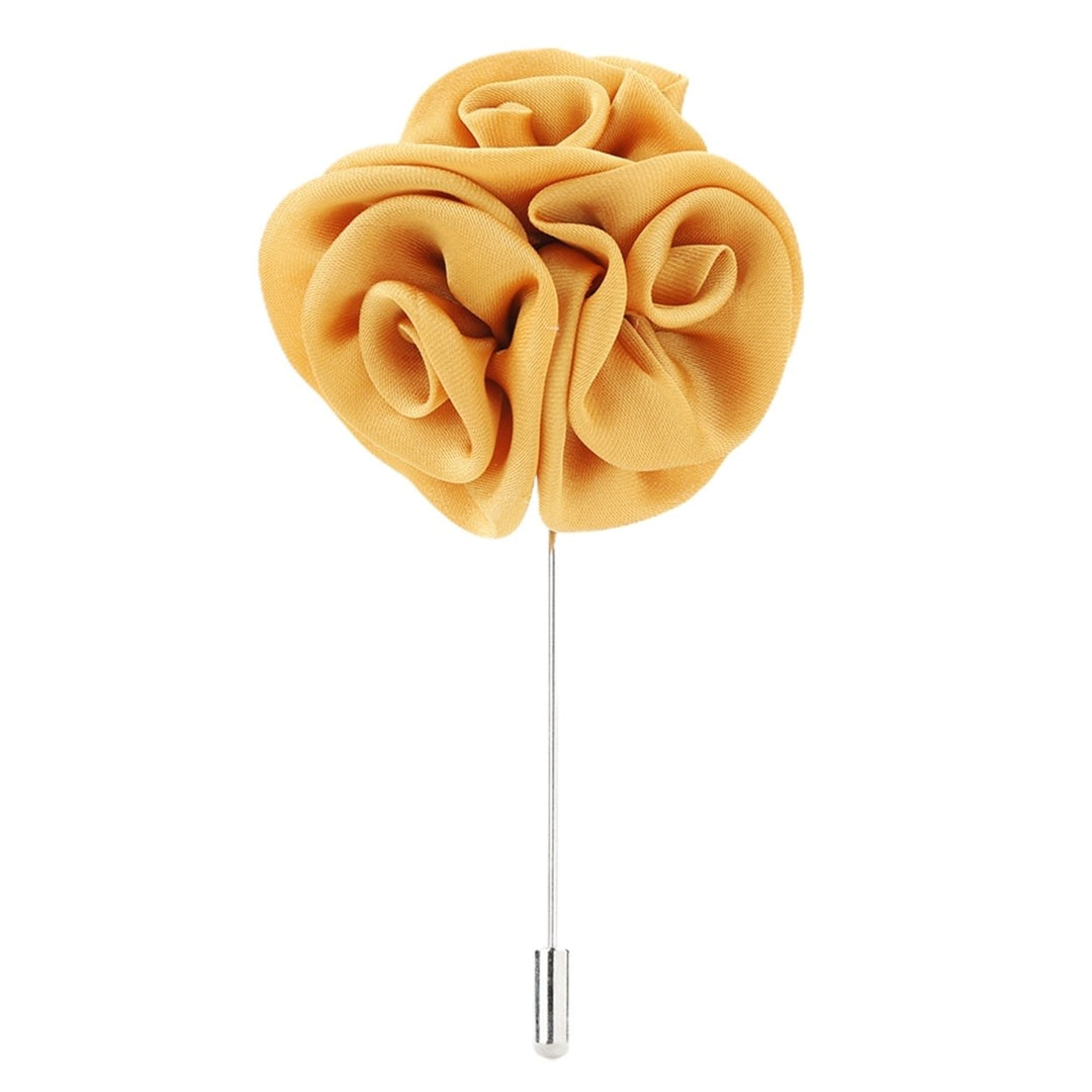 Brooch Rose Design Anti-deform Fabric Boutonniere Flower Stick for Men Image 4