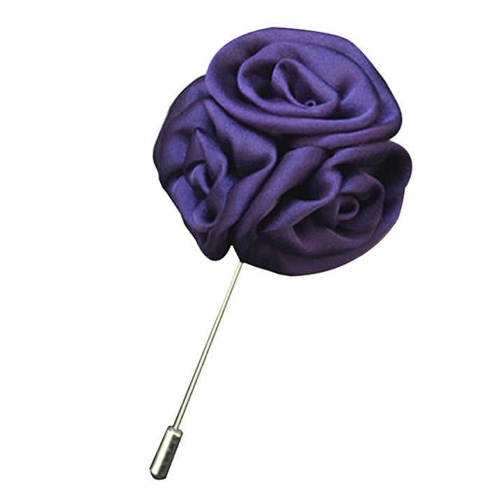 Brooch Rose Design Anti-deform Fabric Boutonniere Flower Stick for Men Image 1