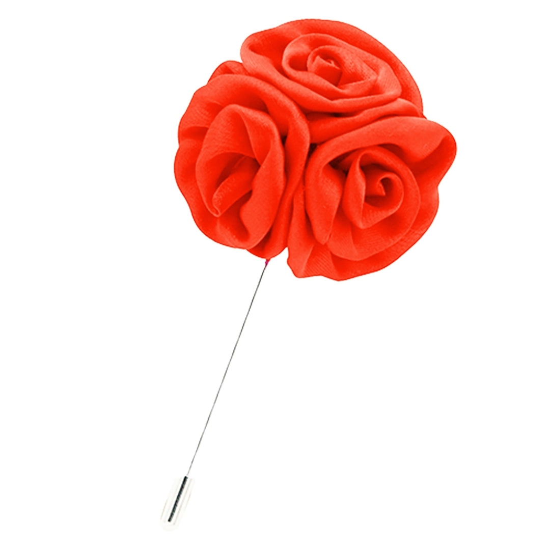 Brooch Rose Design Anti-deform Fabric Boutonniere Flower Stick for Men Image 9