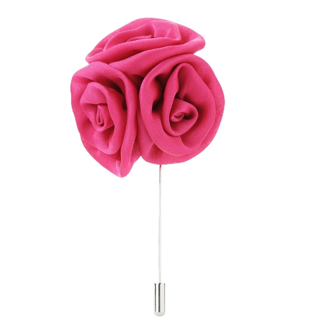 Brooch Rose Design Anti-deform Fabric Boutonniere Flower Stick for Men Image 1