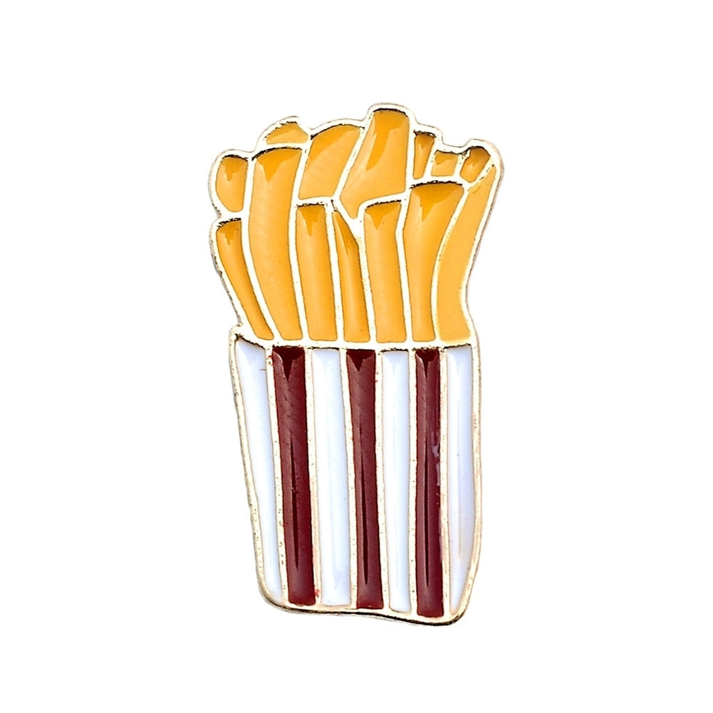 Funny French Fries Pizza Daisy Brooch Pin Sweater Denim Jacket Collar Badge Image 4