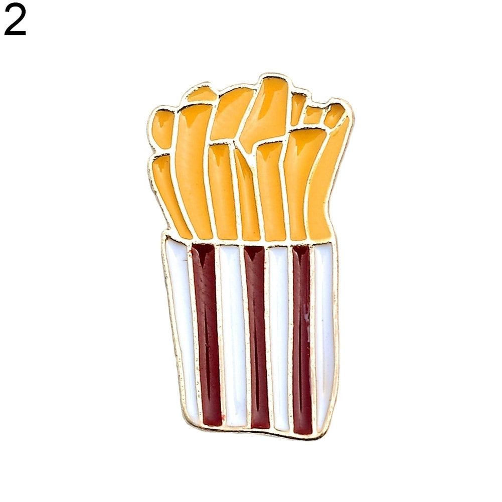 Funny French Fries Pizza Daisy Brooch Pin Sweater Denim Jacket Collar Badge Image 9