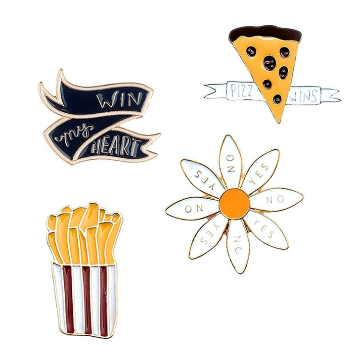 Funny French Fries Pizza Daisy Brooch Pin Sweater Denim Jacket Collar Badge Image 12