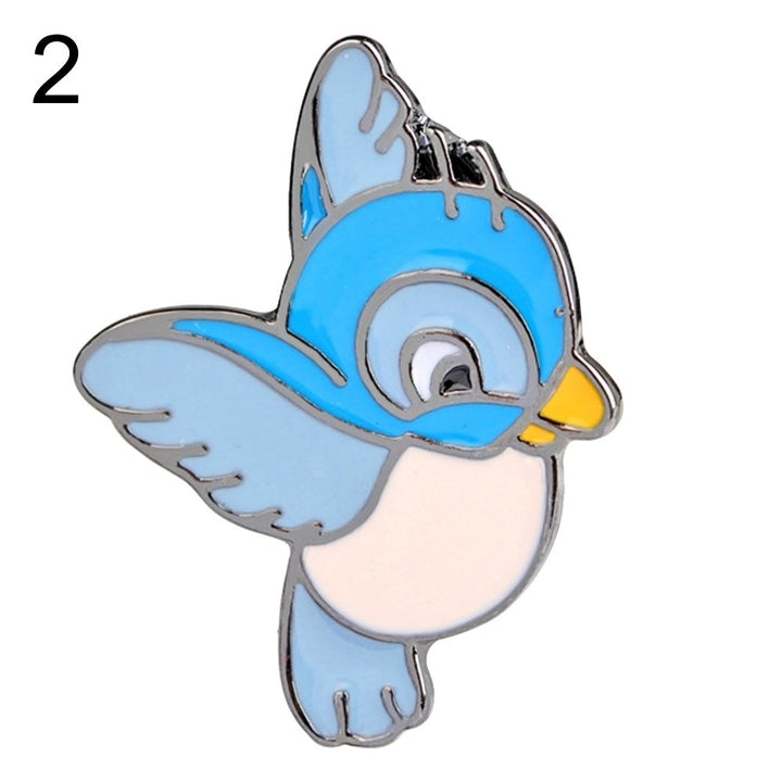 Cute Cartoon Blue Bird Enamel Brooch Pin Denim Jacket Collar Backpack Badge Image 3