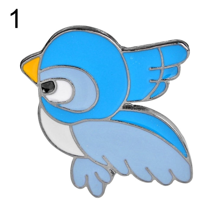 Cute Cartoon Blue Bird Enamel Brooch Pin Denim Jacket Collar Backpack Badge Image 4