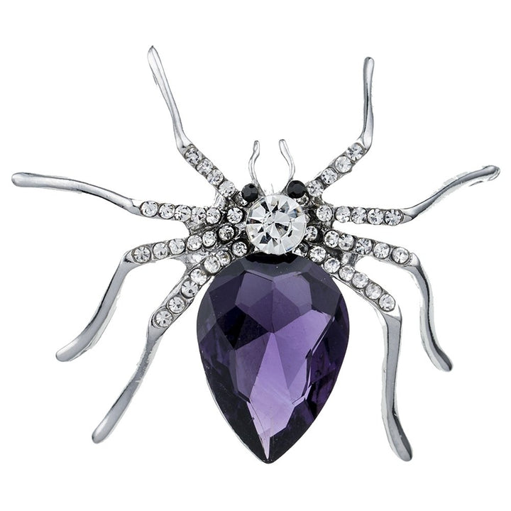 Women Fashion Spider Shape Rhinestone Inlaid Brooch Pin Dress Scarf Decor Gift Image 2