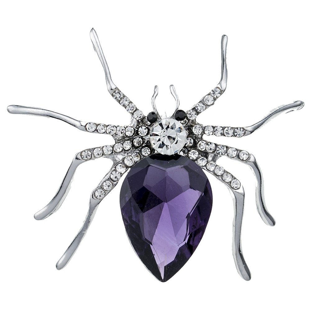 Women Fashion Spider Shape Rhinestone Inlaid Brooch Pin Dress Scarf Decor Gift Image 1