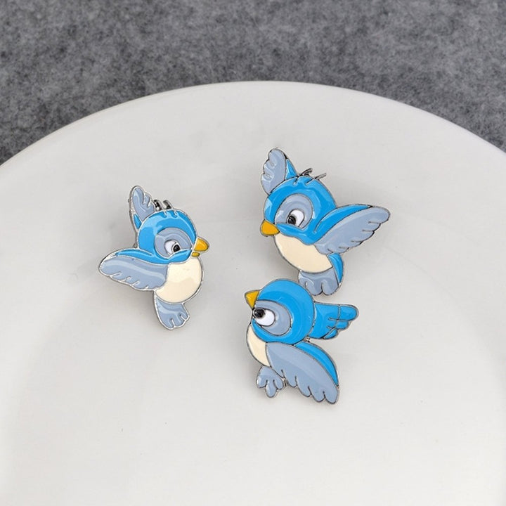 Cute Cartoon Blue Bird Enamel Brooch Pin Denim Jacket Collar Backpack Badge Image 6