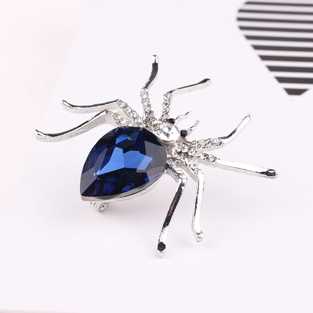 Women Fashion Spider Shape Rhinestone Inlaid Brooch Pin Dress Scarf Decor Gift Image 4