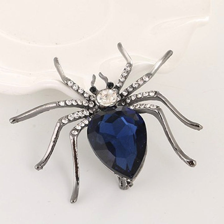 Women Fashion Spider Shape Rhinestone Inlaid Brooch Pin Dress Scarf Decor Gift Image 4