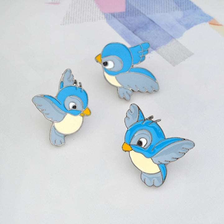 Cute Cartoon Blue Bird Enamel Brooch Pin Denim Jacket Collar Backpack Badge Image 8