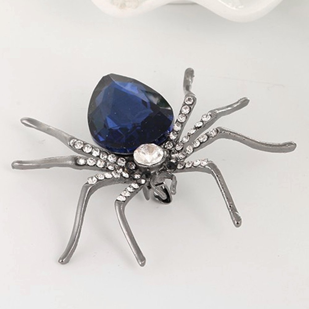 Women Fashion Spider Shape Rhinestone Inlaid Brooch Pin Dress Scarf Decor Gift Image 6