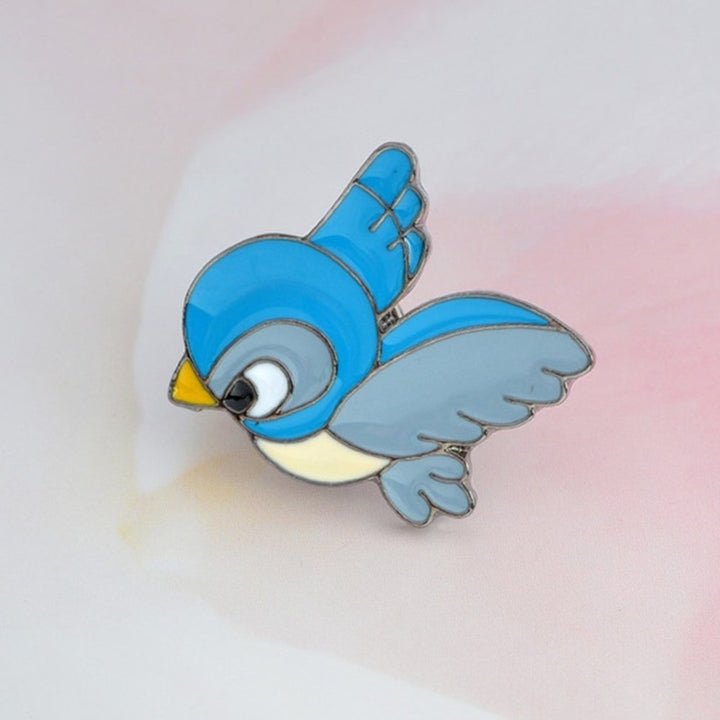 Cute Cartoon Blue Bird Enamel Brooch Pin Denim Jacket Collar Backpack Badge Image 9