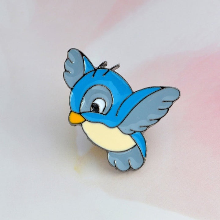 Cute Cartoon Blue Bird Enamel Brooch Pin Denim Jacket Collar Backpack Badge Image 11