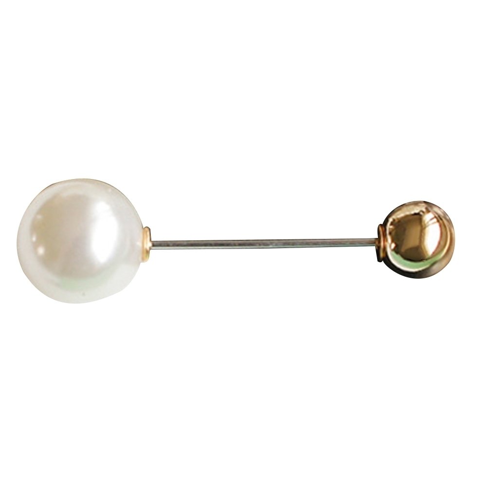 Women Fashion Double Faux Pearls Brooch Safty Pin Cardigan Shawl Clip Badge Gift Image 3