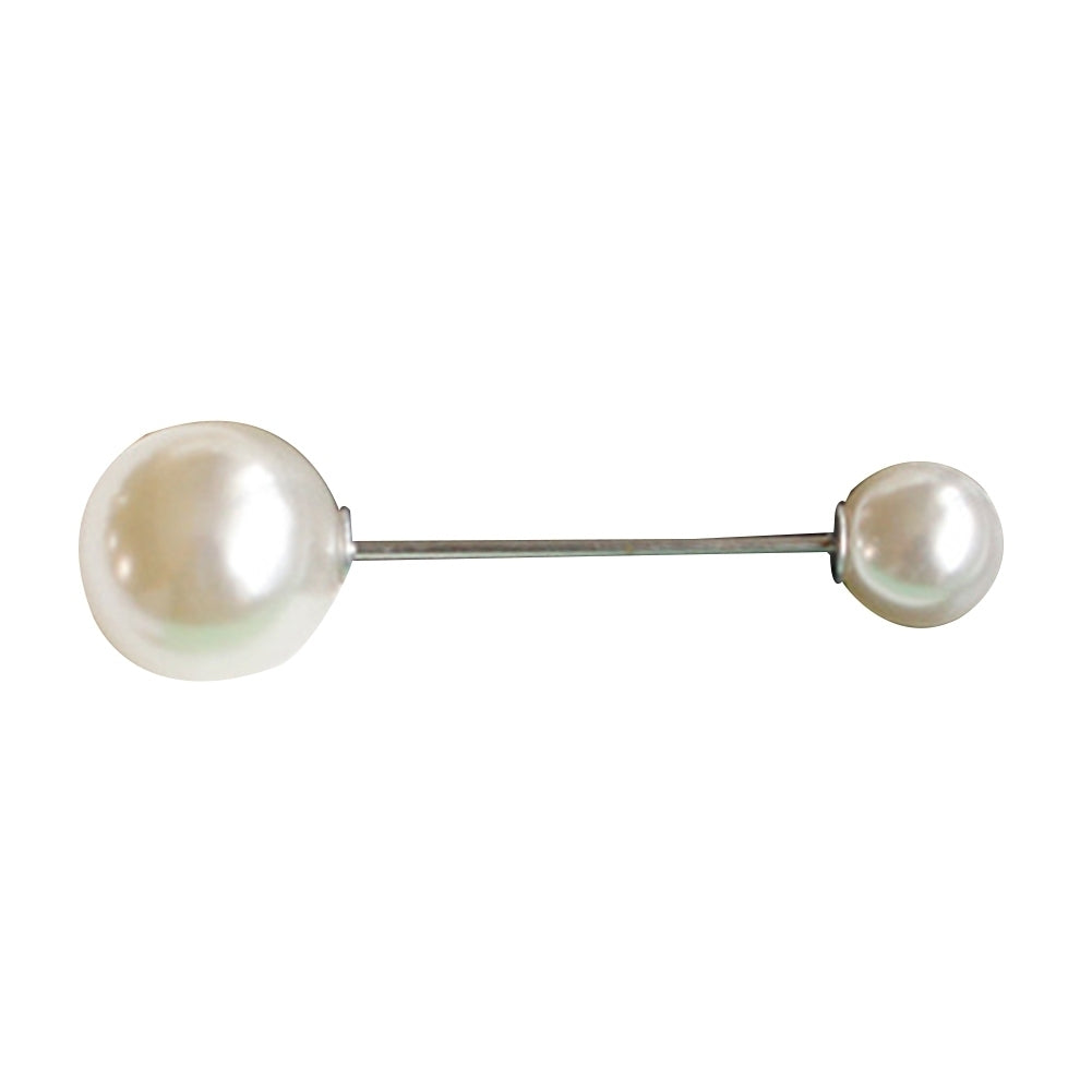 Women Fashion Double Faux Pearls Brooch Safty Pin Cardigan Shawl Clip Badge Gift Image 6