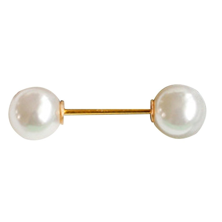 Women Fashion Double Faux Pearls Brooch Safty Pin Cardigan Shawl Clip Badge Gift Image 10