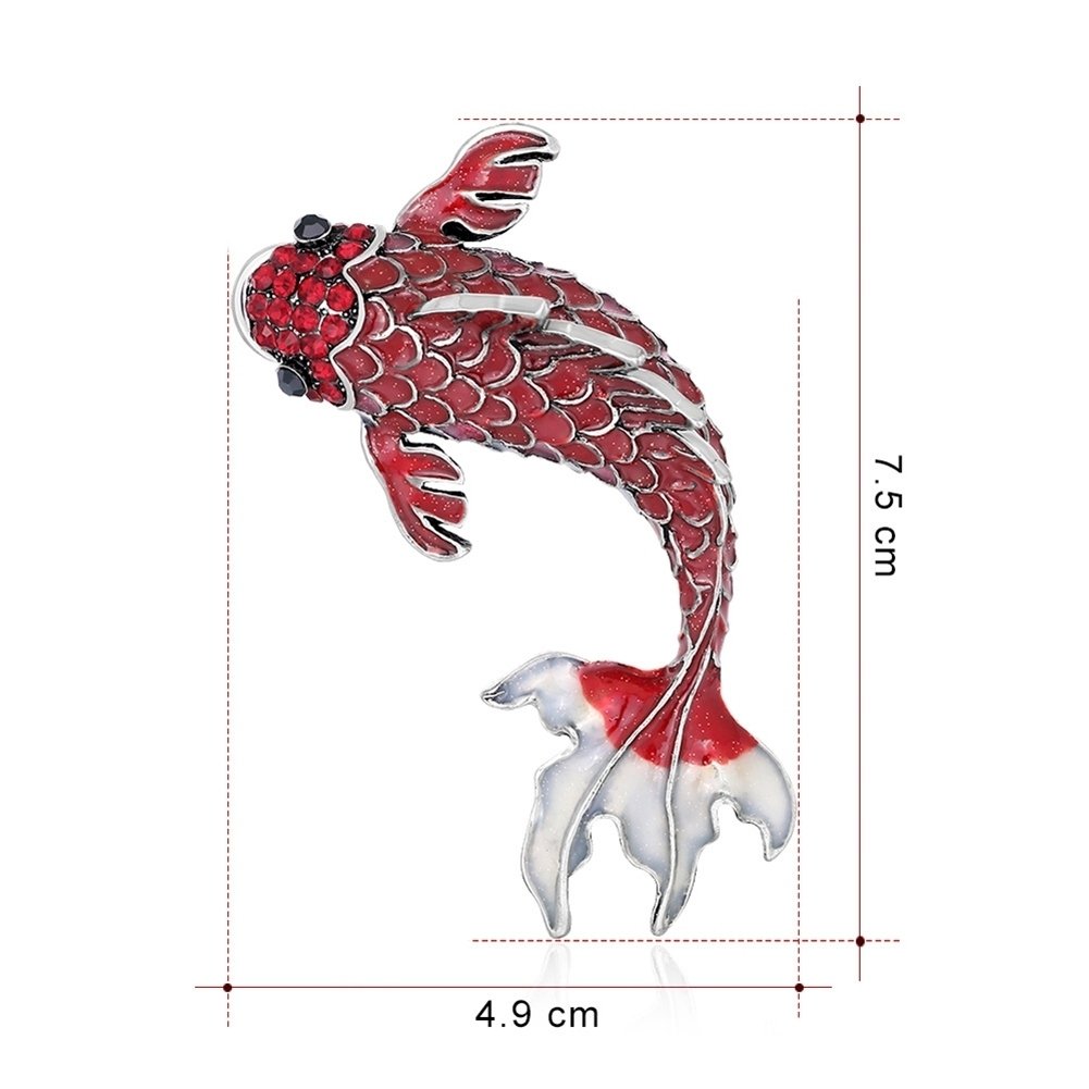 Luxury Women Goldfish Carp Enamel Rhinestone Badge Brooch Pin Clothes Decor Image 9