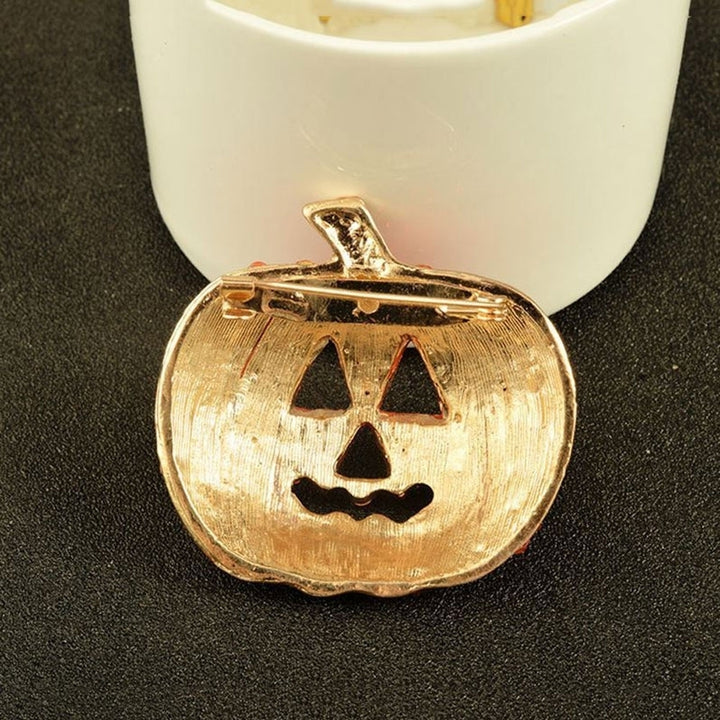 Hollow Rhinestone Pumpkin Brooch Pin Christmas Halloween Jacket Handbag Decor Image 4