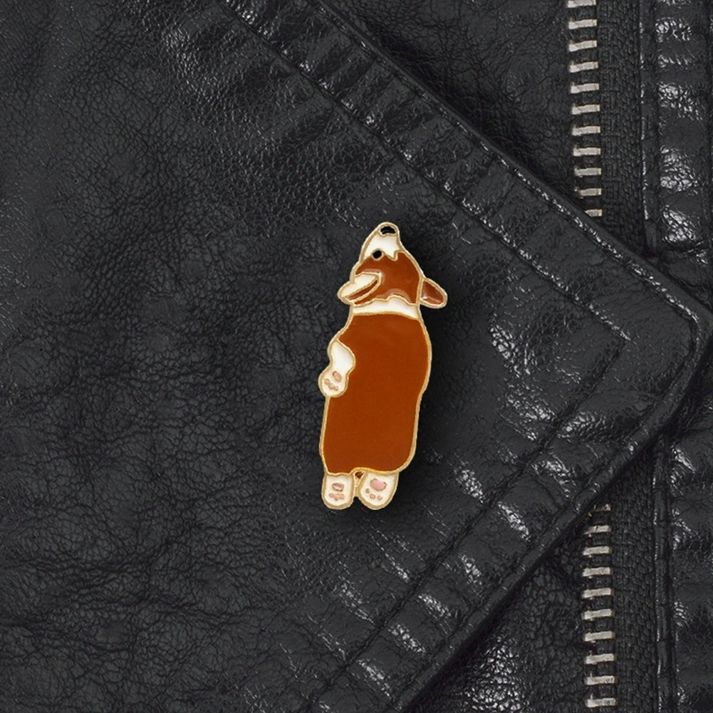 Cute Corgi Dog Enamel Brooch Pin Unisex Denim Jacket Collar Sweater Scarf Badge Image 2