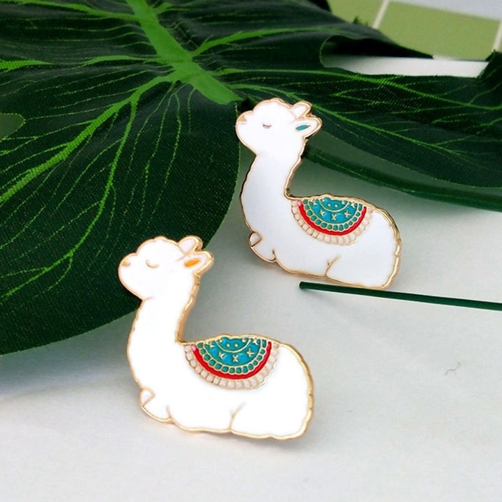 Unisex Cute Cartoon Alpaca Shape Enamel Brooch Pin Jacket Collar Bag Badge Gift Image 1