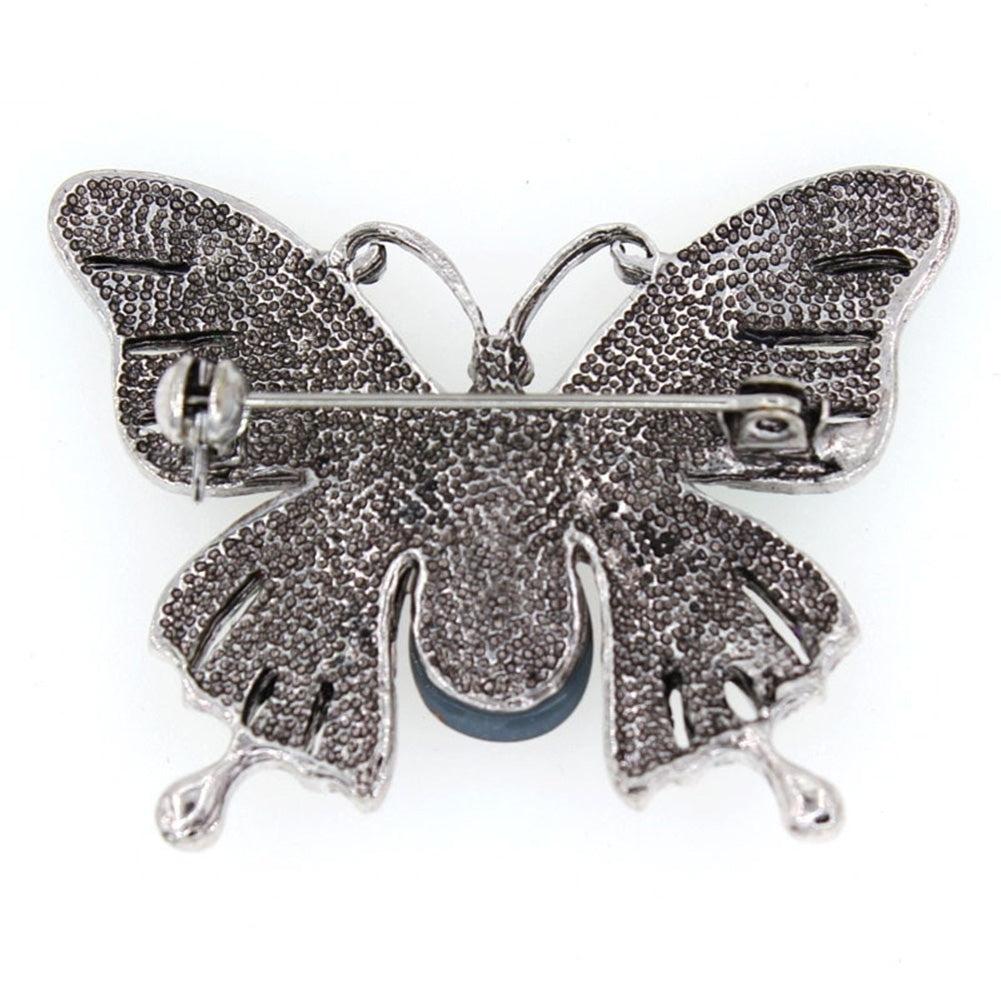 Chic Women Butterfly Shaped Rhinestone Inlaid Enamel Brooch Pin Suit Lapel Decor Image 4