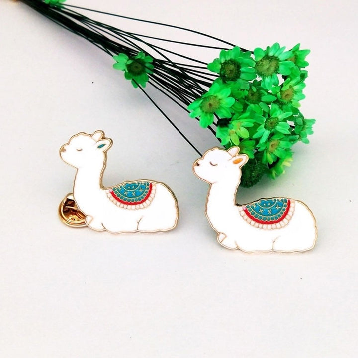 Unisex Cute Cartoon Alpaca Shape Enamel Brooch Pin Jacket Collar Bag Badge Gift Image 3