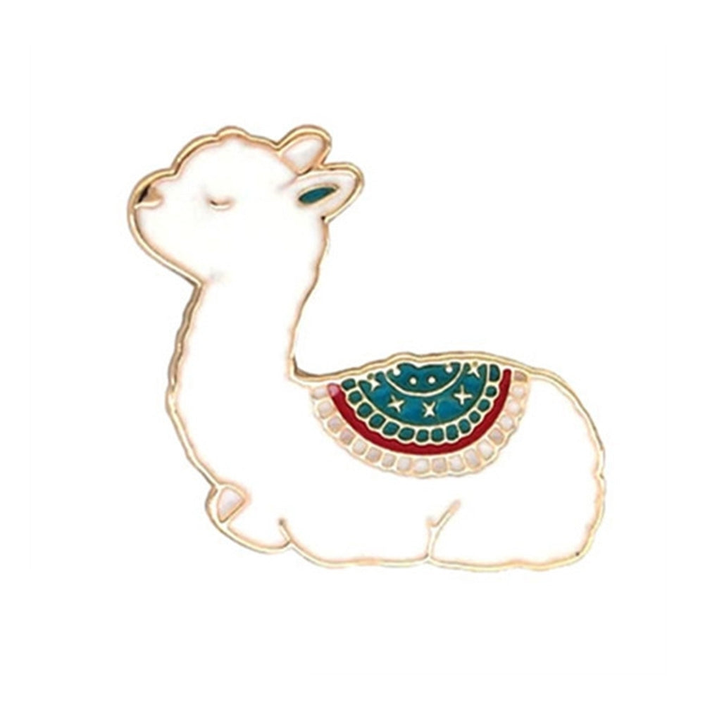 Unisex Cute Cartoon Alpaca Shape Enamel Brooch Pin Jacket Collar Bag Badge Gift Image 4