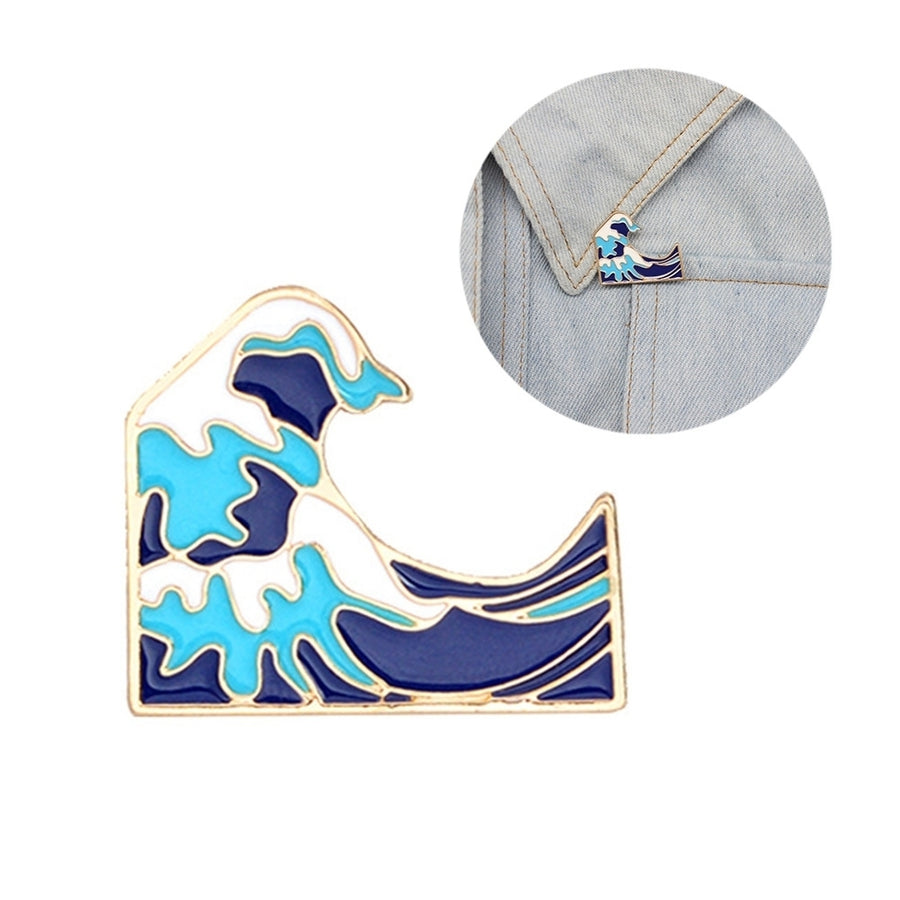 Unisex Creative Cartoon Wave Shape Enamel Brooch Pin Jacket Backpack Decor Gift Image 1